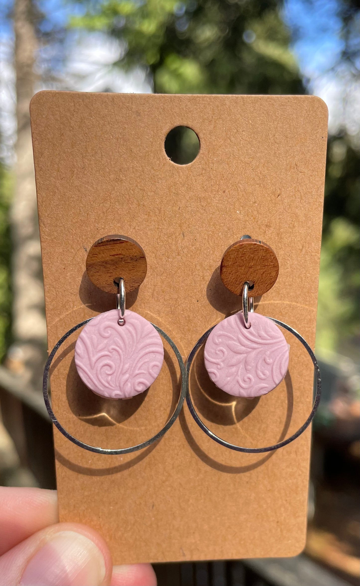 Pastel circle stud earrings