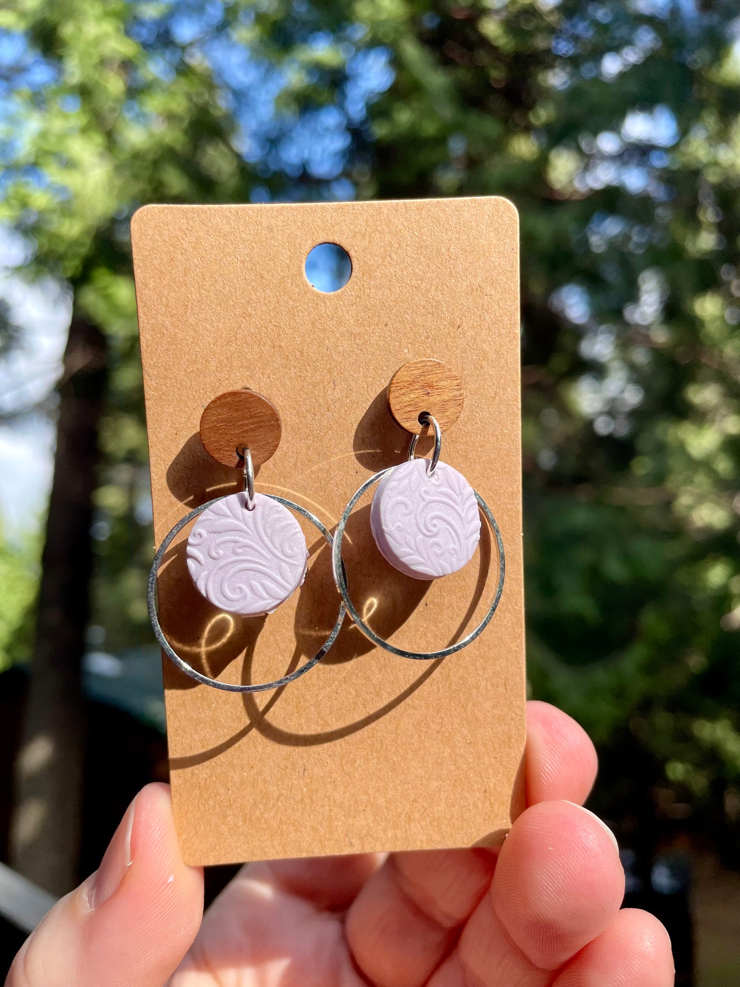 Pastel circle stud earrings