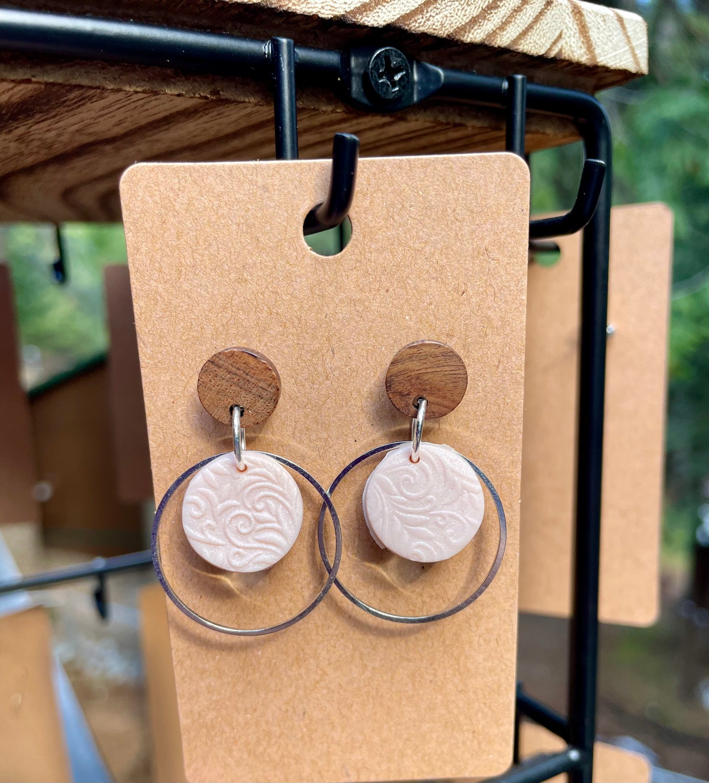 Pastel circle stud earrings