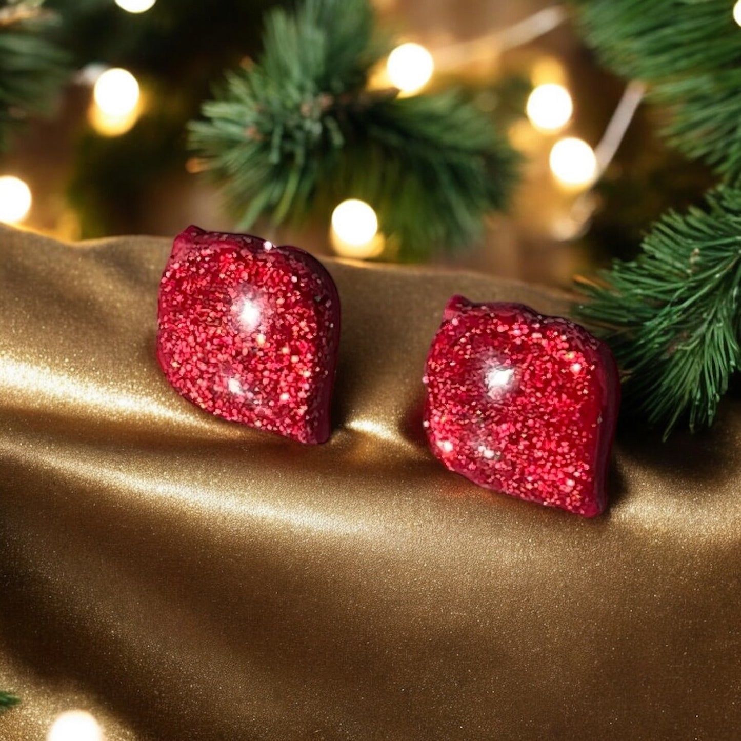 Red glitter ornaments