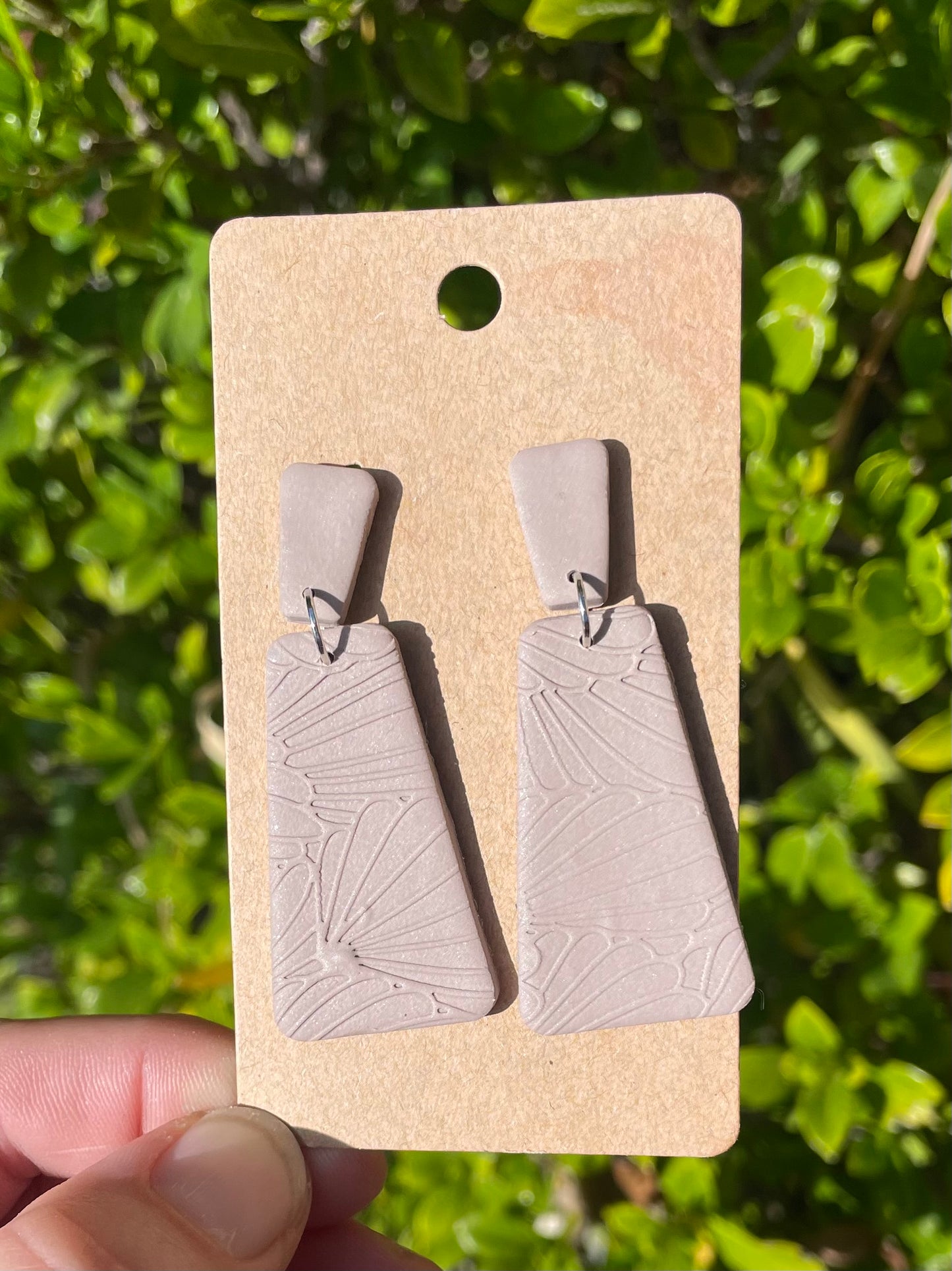 Boho rectangle earrings-dust