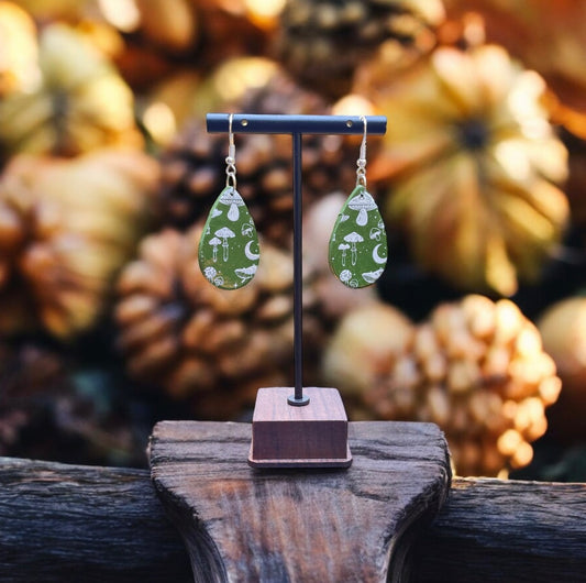 Mushroom teardrop earrings