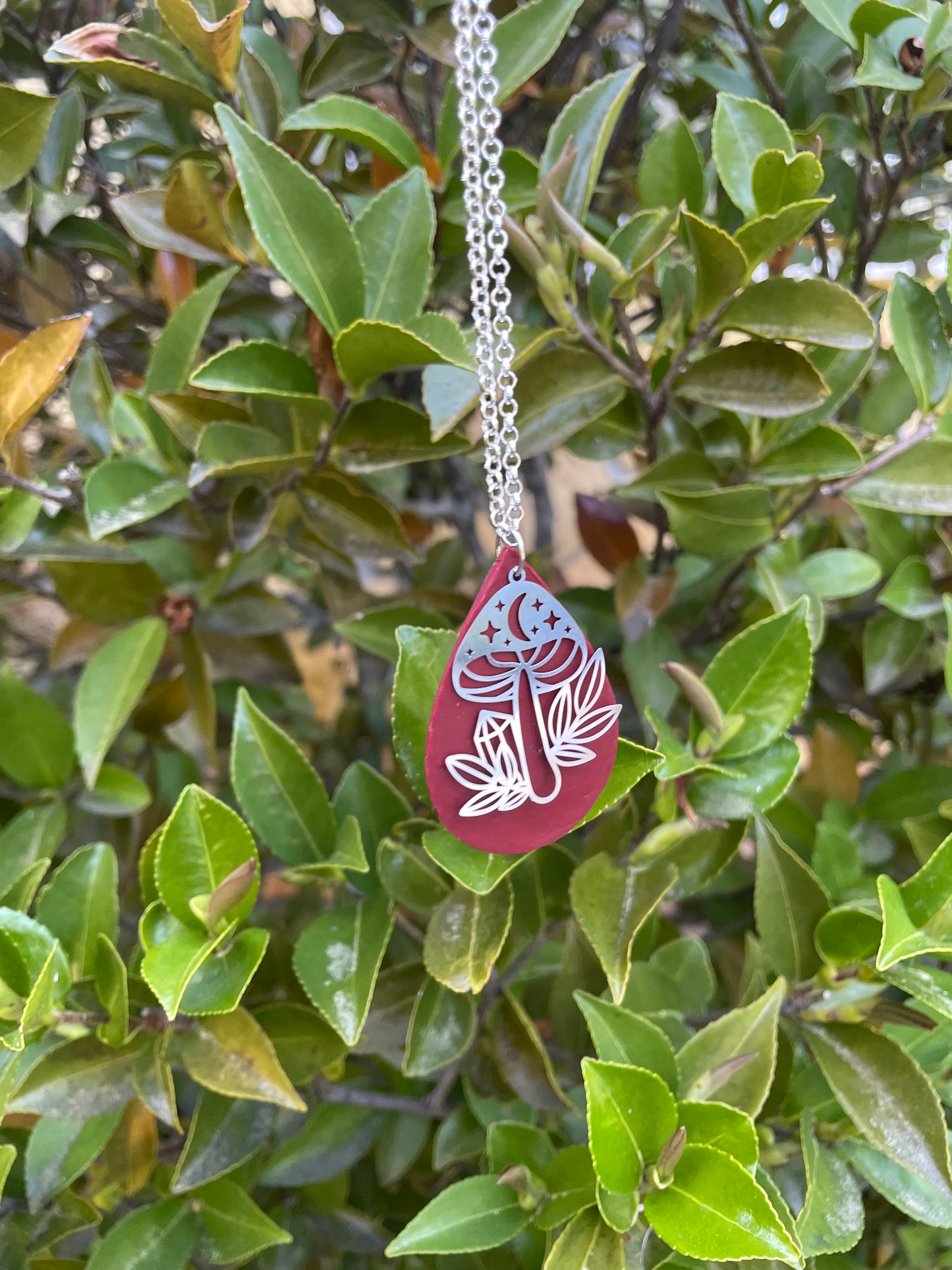 Red mushroom necklace