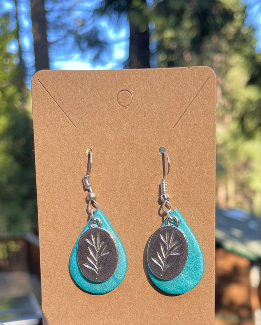 Teal earrings