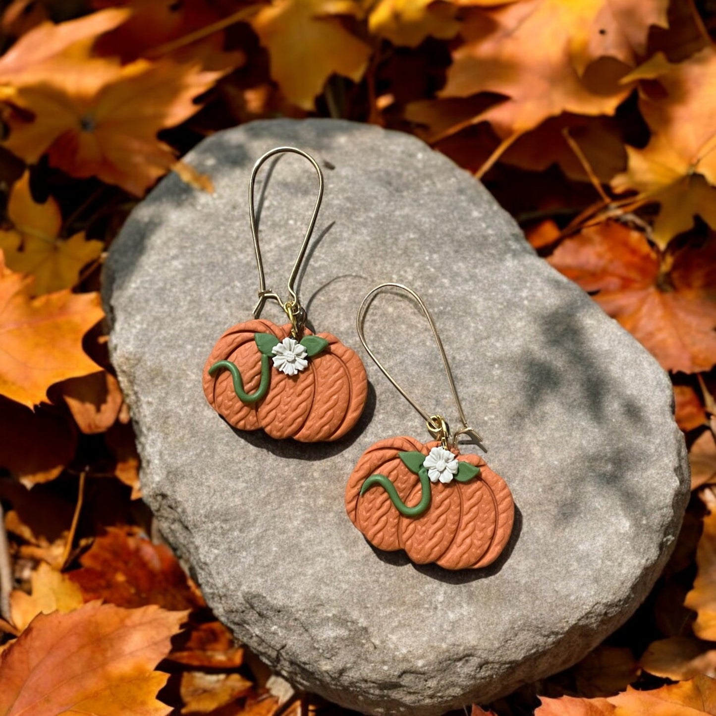 Floral pumpkin earrings