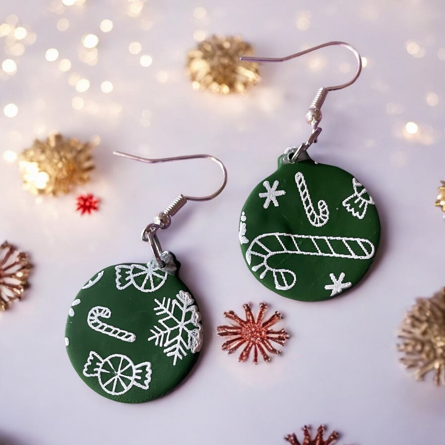 Green Christmas ornaments