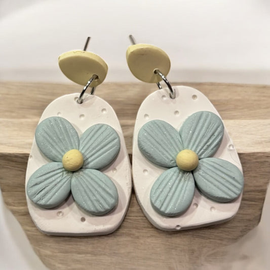 Boho Blue Flower Earrings