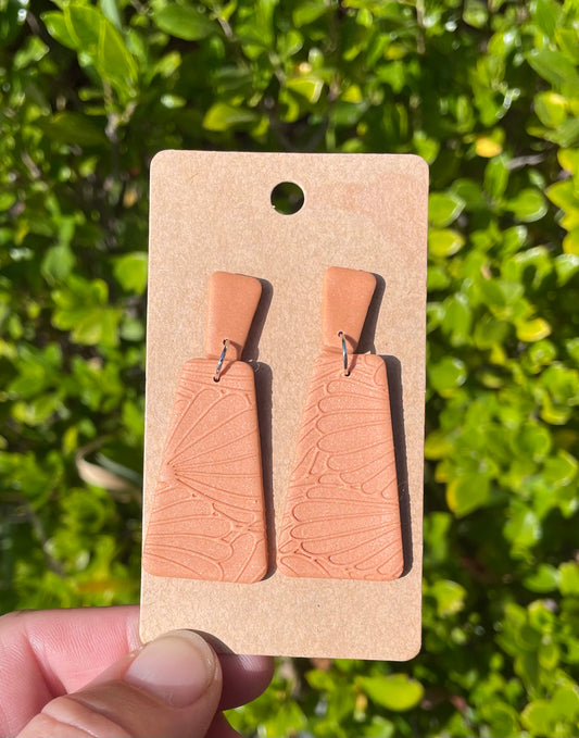 Boho rectangle earrings- pumpkin