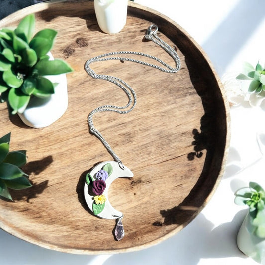 Moon Necklace-purple