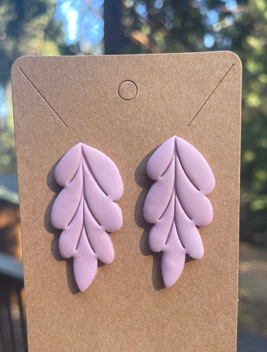 Lilac leaf earrings