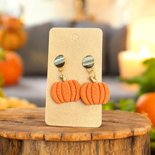 Cable knit pumpkin-orange
