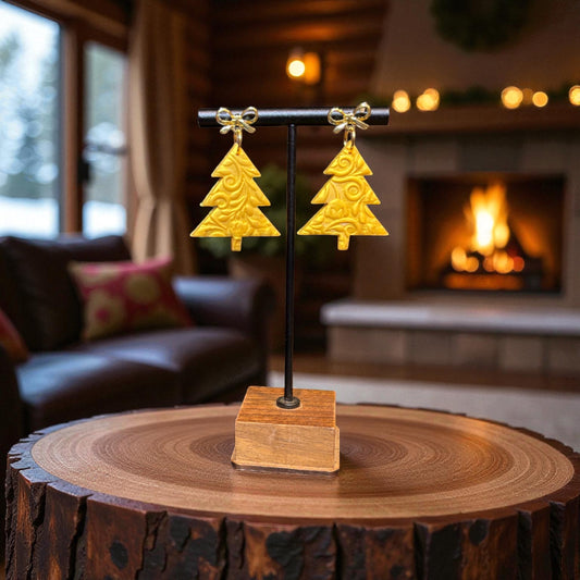 Embossed Christmas Trees gold