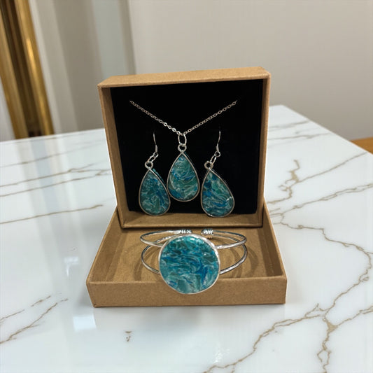 Teal jewelry set